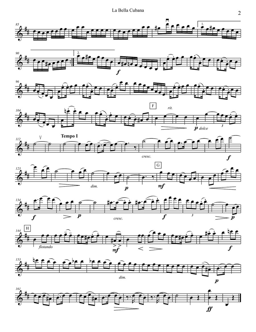 La Bella Cubana, for string quartet String Quartet scores gallery preview page 2
