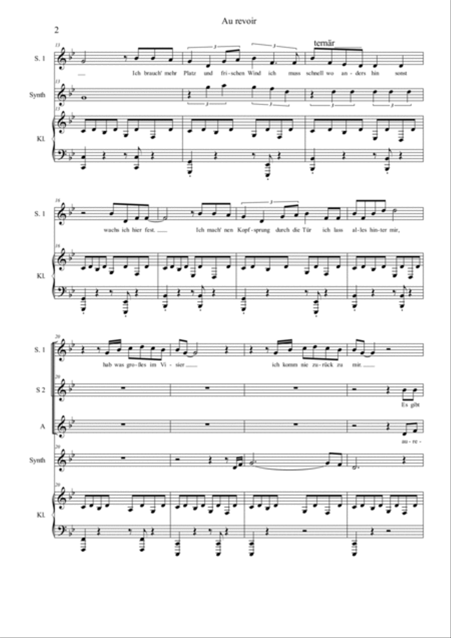 Au Revoir (feat. Sido) 3-Part scores gallery preview page 2