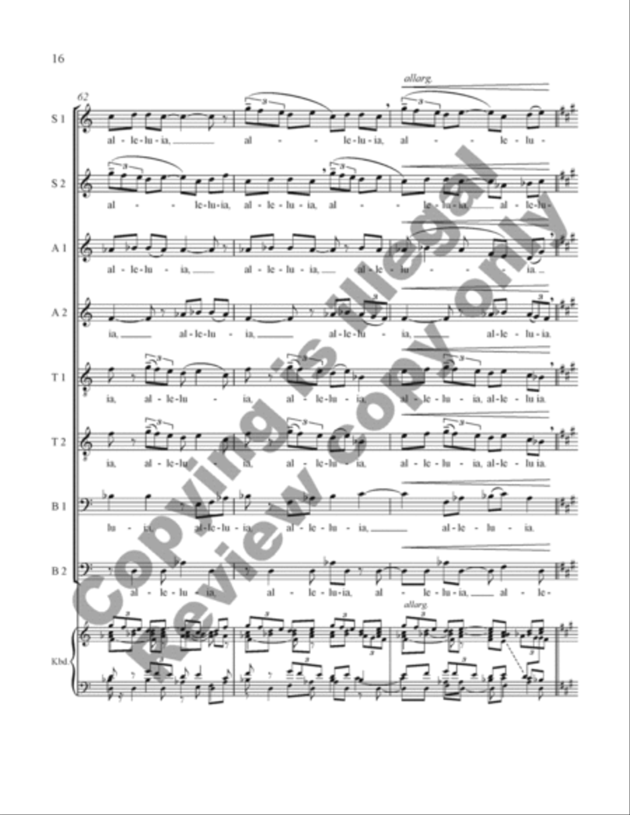 Alleluia for SSAATTBB Chorus Unaccompanied SSAATTBB scores gallery preview page 37