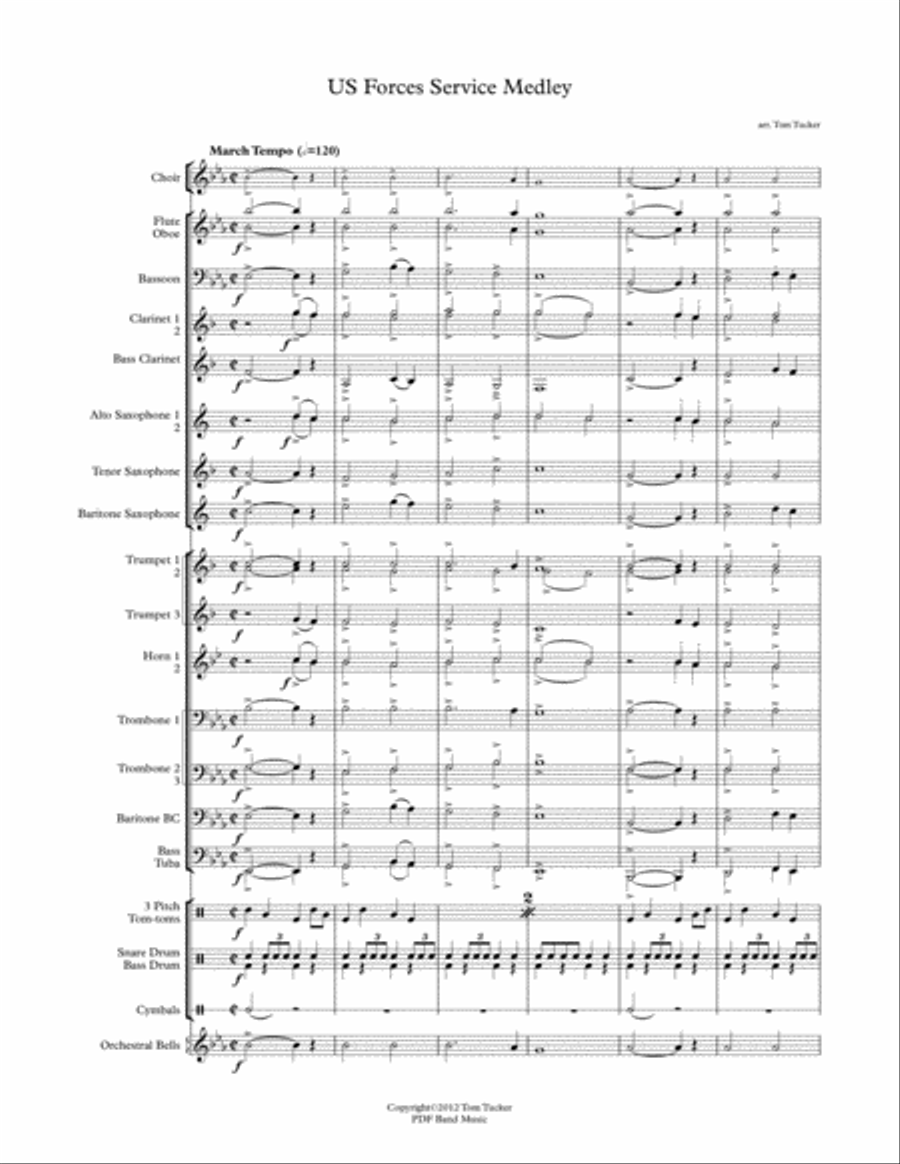 US Forces Service Medley Concert Band scores gallery preview page 2