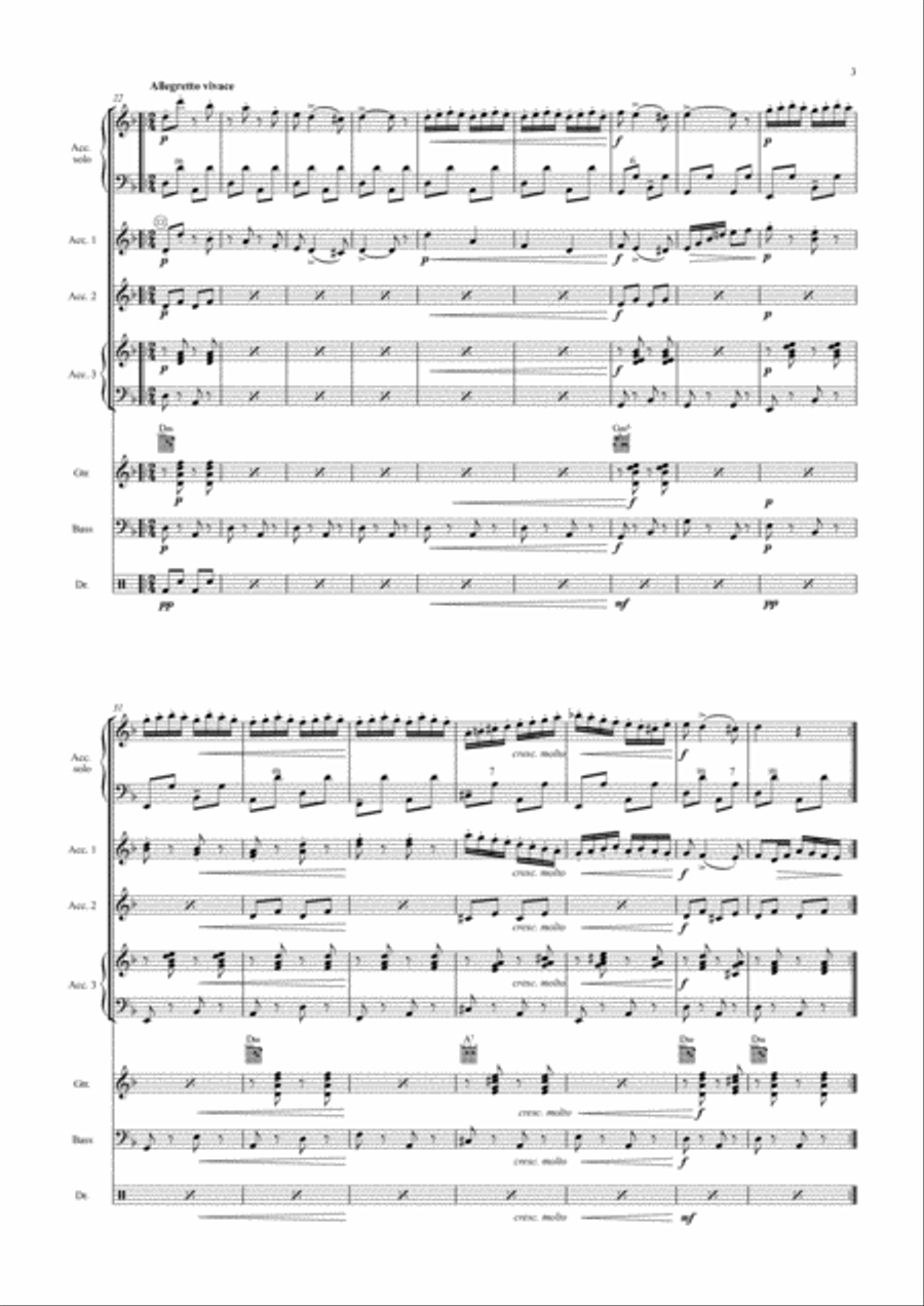 Monti: Czardas (Accordian solo with Accordian Orchestra) Bass Voice scores gallery preview page 3