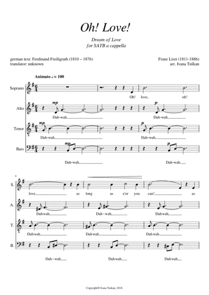 Dream of Love, SATB image number null