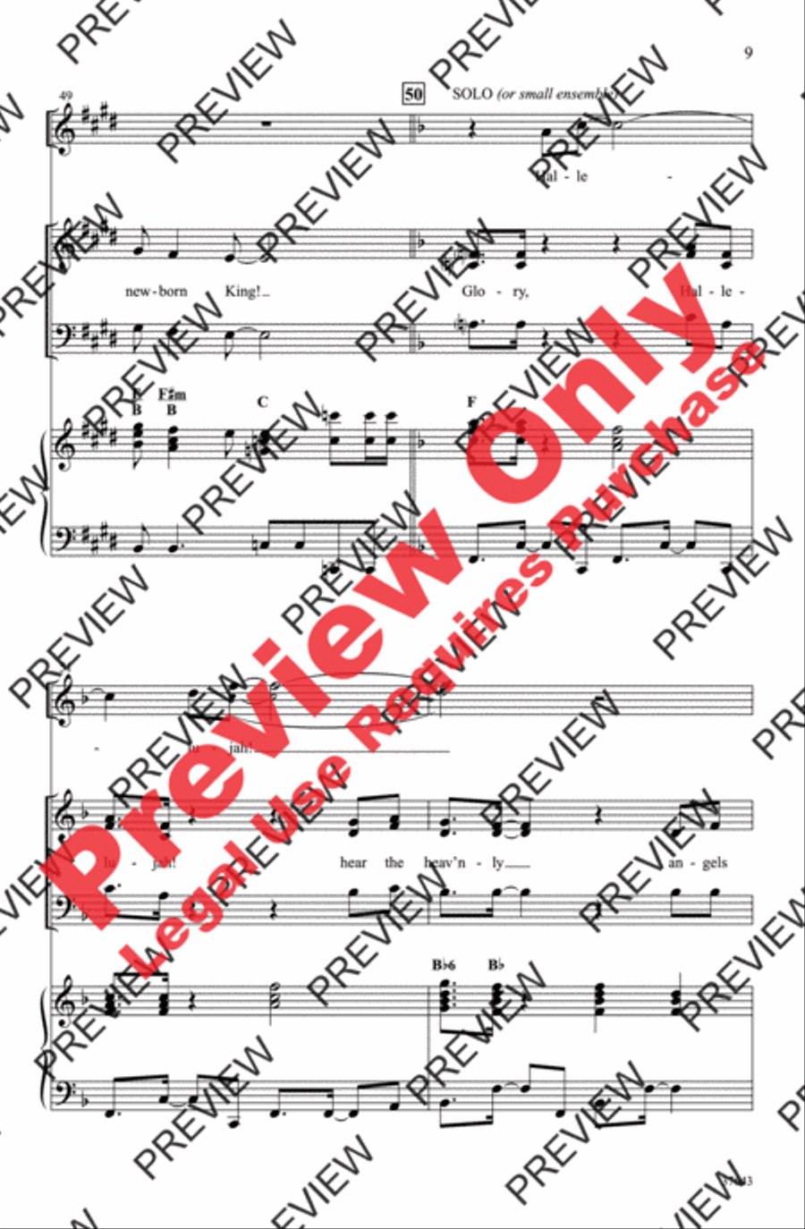 Christmas Glory Hallelujah 3-Part scores gallery preview page 9