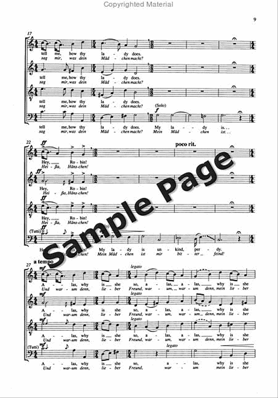 Songs 7 Shakespeare Comedies#1-2 4-Part scores gallery preview page 10