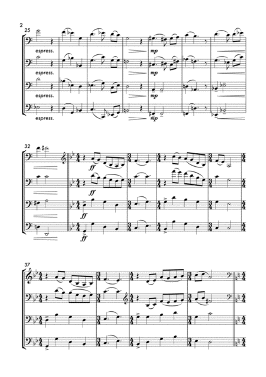 Anne 2 (Cello Quartet) String Quartet scores gallery preview page 3
