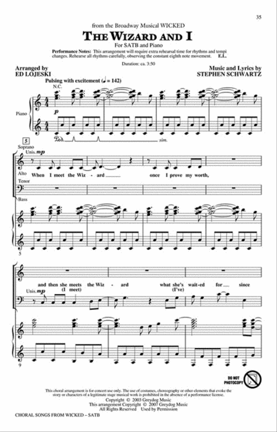 Choral Songs from Wicked Choral Songs from Wicked Choir scores gallery preview page 6