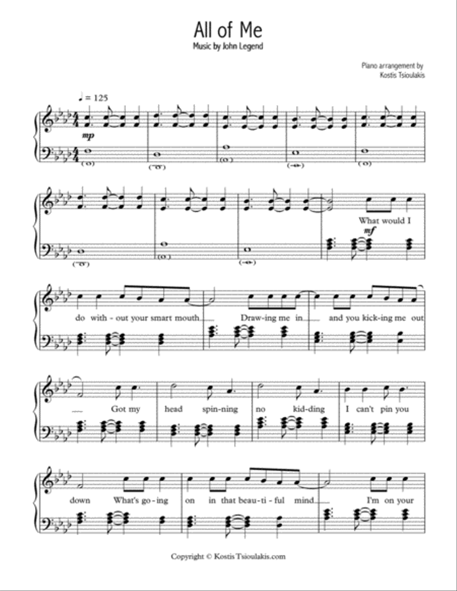 All Of Me Voice scores gallery preview page 1