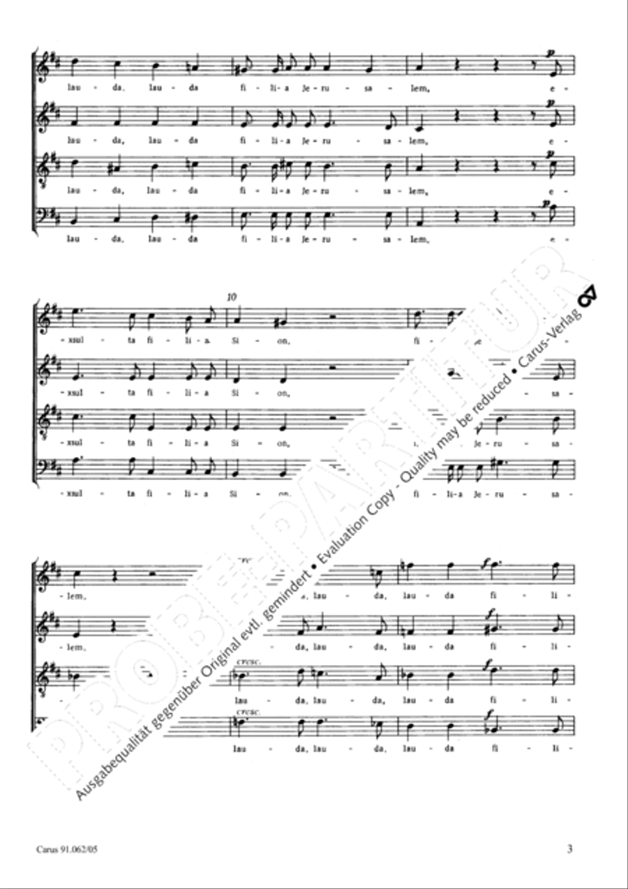 Exsulta filia Sion Exsulta filia Sion 4-Part scores gallery preview page 4