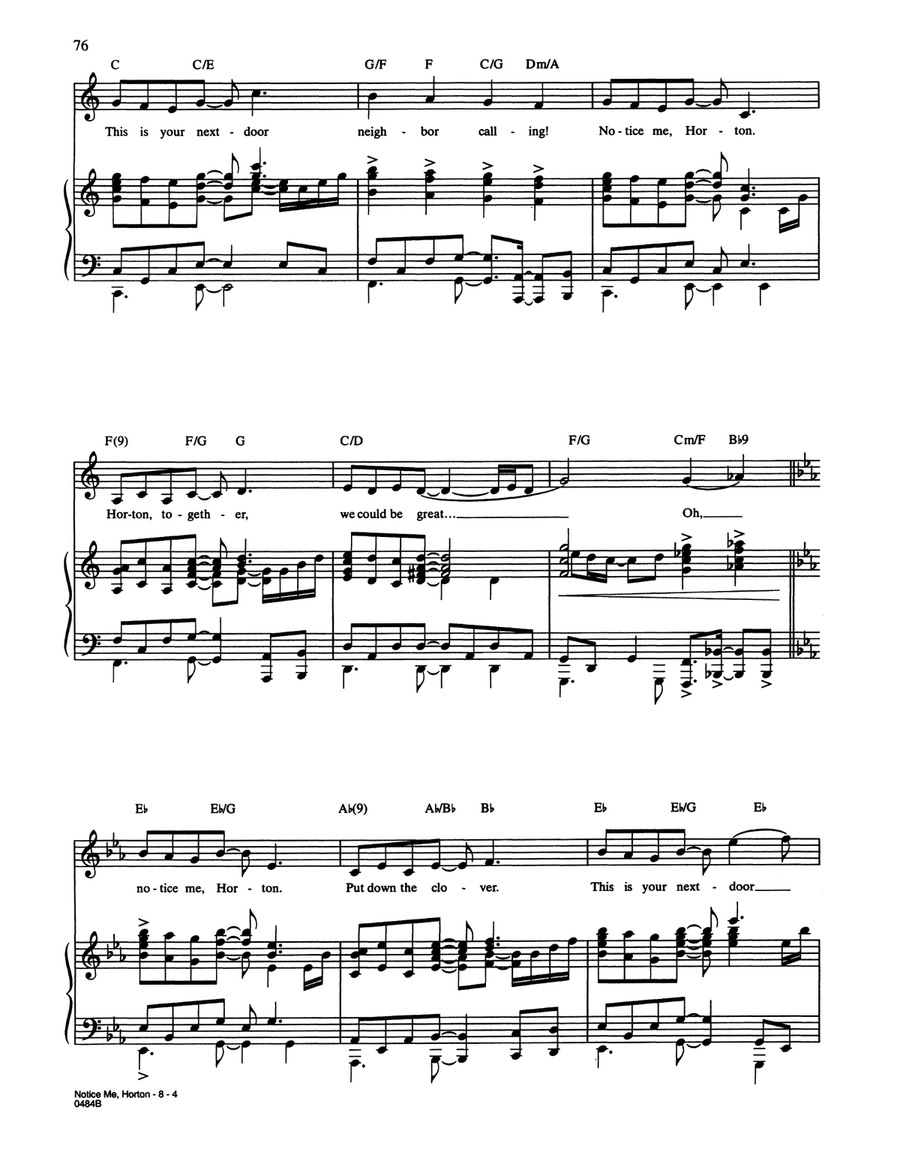 Notice Me, Horton (from Seussical The Musical) Piano, Vocal scores gallery preview page 4
