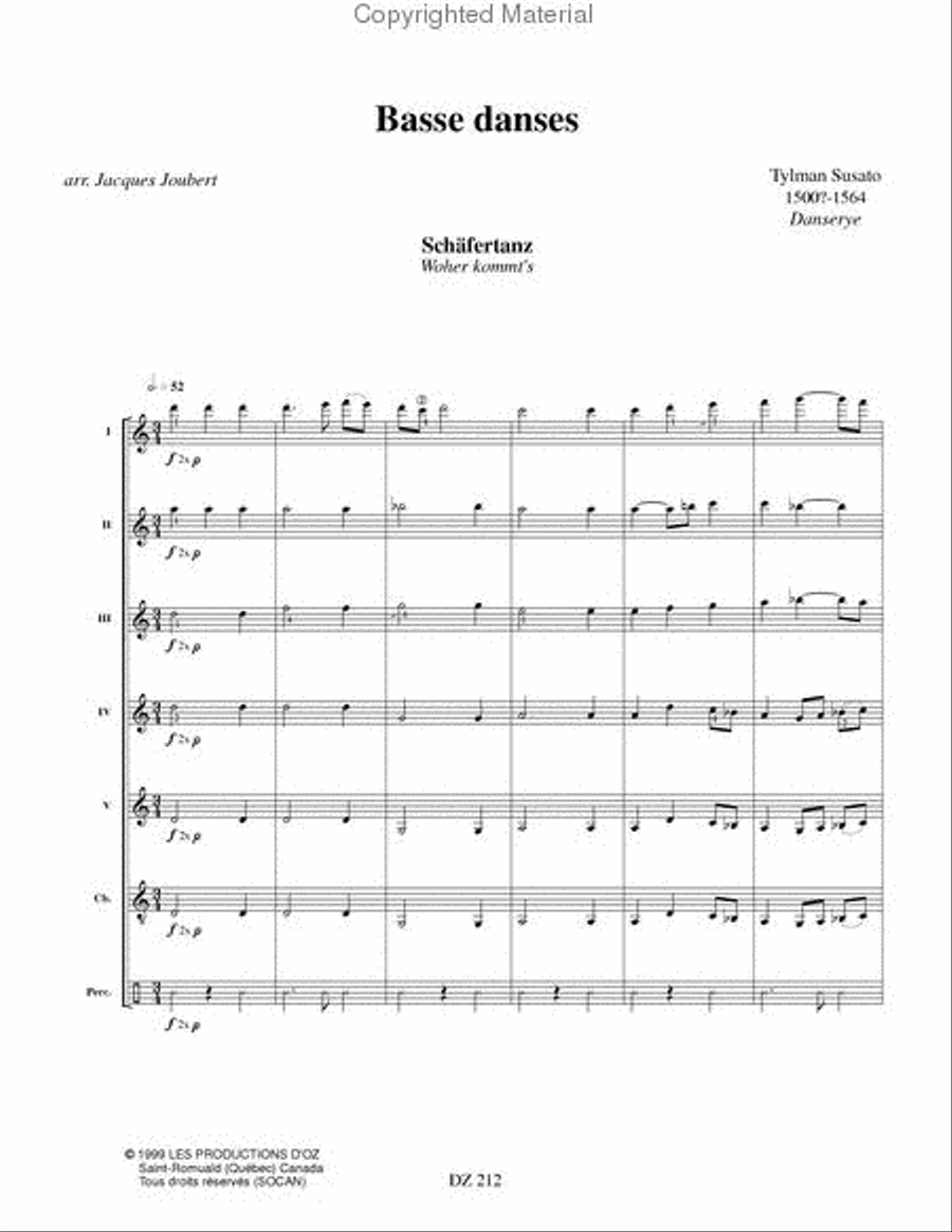 Basse danses Guitar Ensemble scores gallery preview page 2