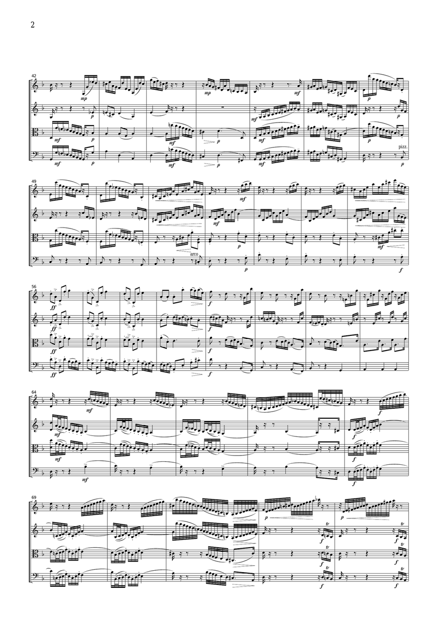 J.S.Bach Chaconne for string quartet, CB222 String Quartet scores gallery preview page 2