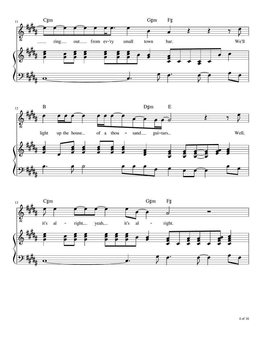 House Of A Thousand Guitars Piano, Vocal scores gallery preview page 5