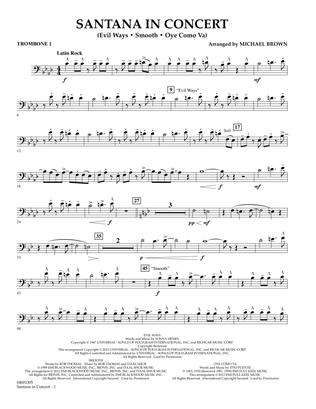 Book cover for Santana In Concert - Trombone 1
