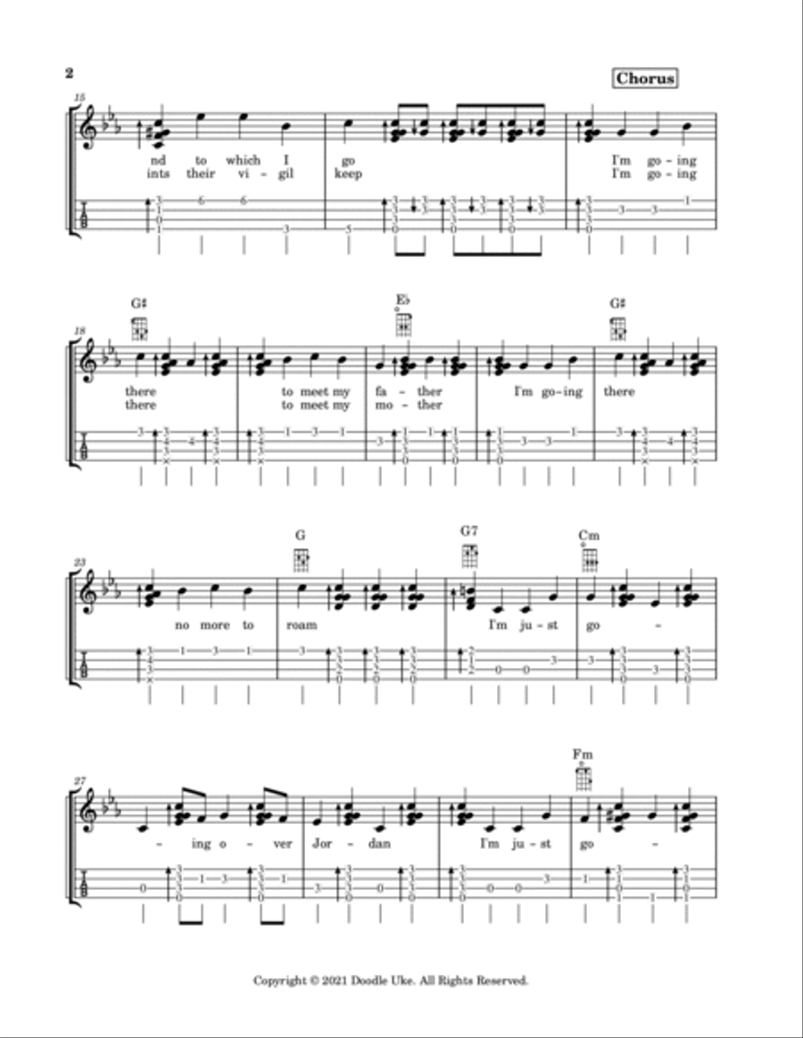 Wayfaring Stranger for Fingerstyle/Solo Ukulele - 3 Variations Ukulele scores gallery preview page 3