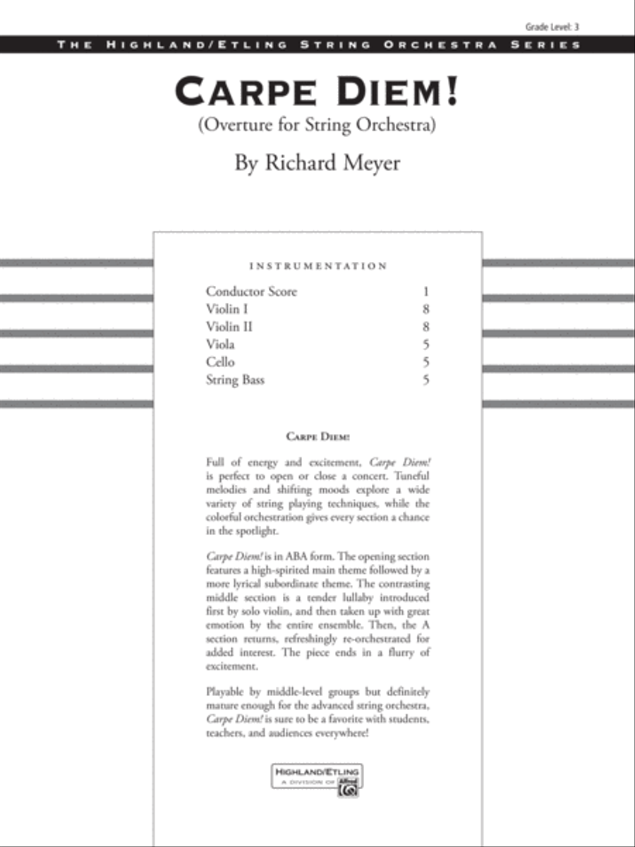 Carpe Diem!: Score String Orchestra scores gallery preview page 1
