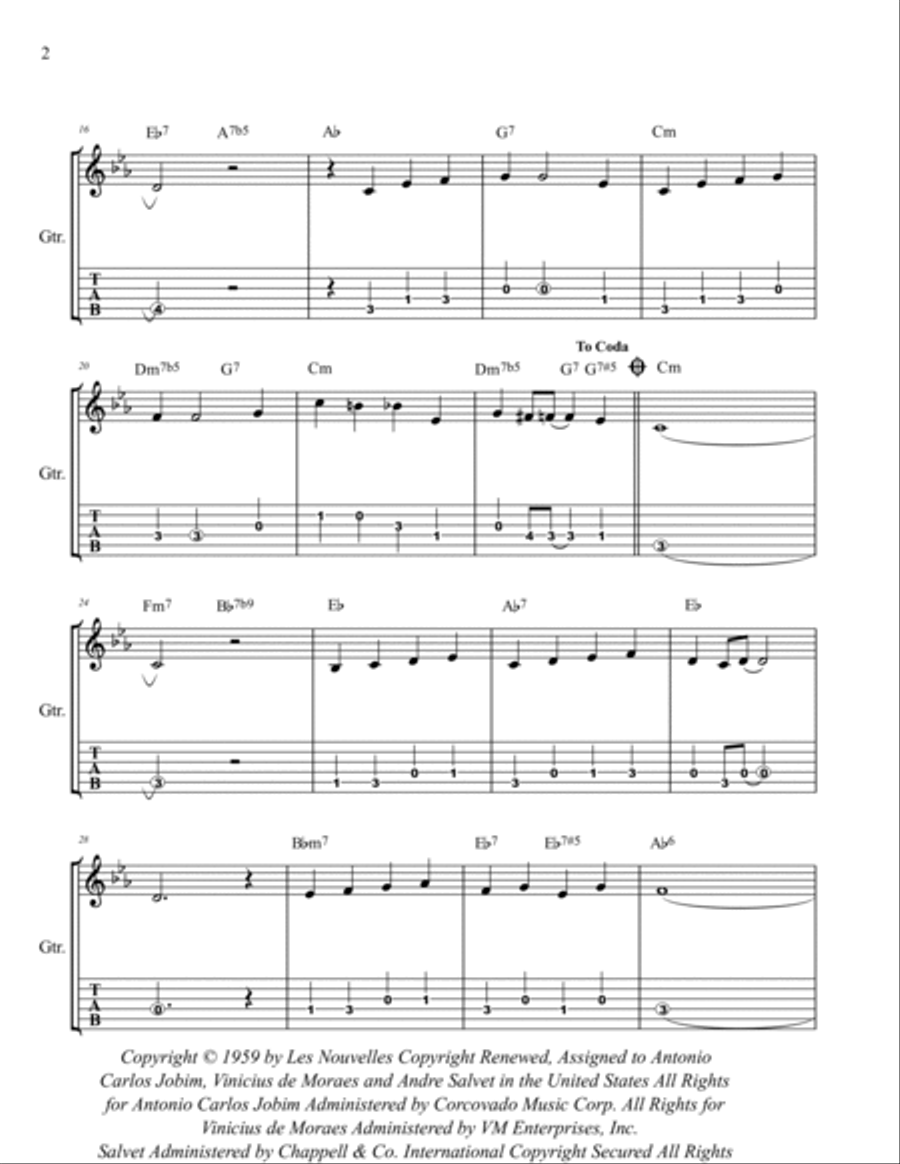 A Felicidade A Felicidade Guitar Tablature scores gallery preview page 2
