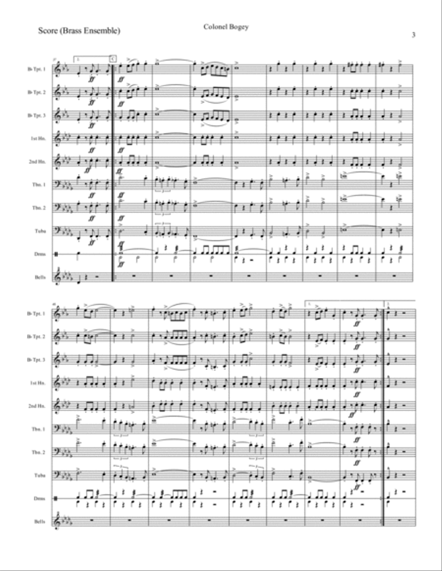 Colonel Bogey March Brass Ensemble scores gallery preview page 4