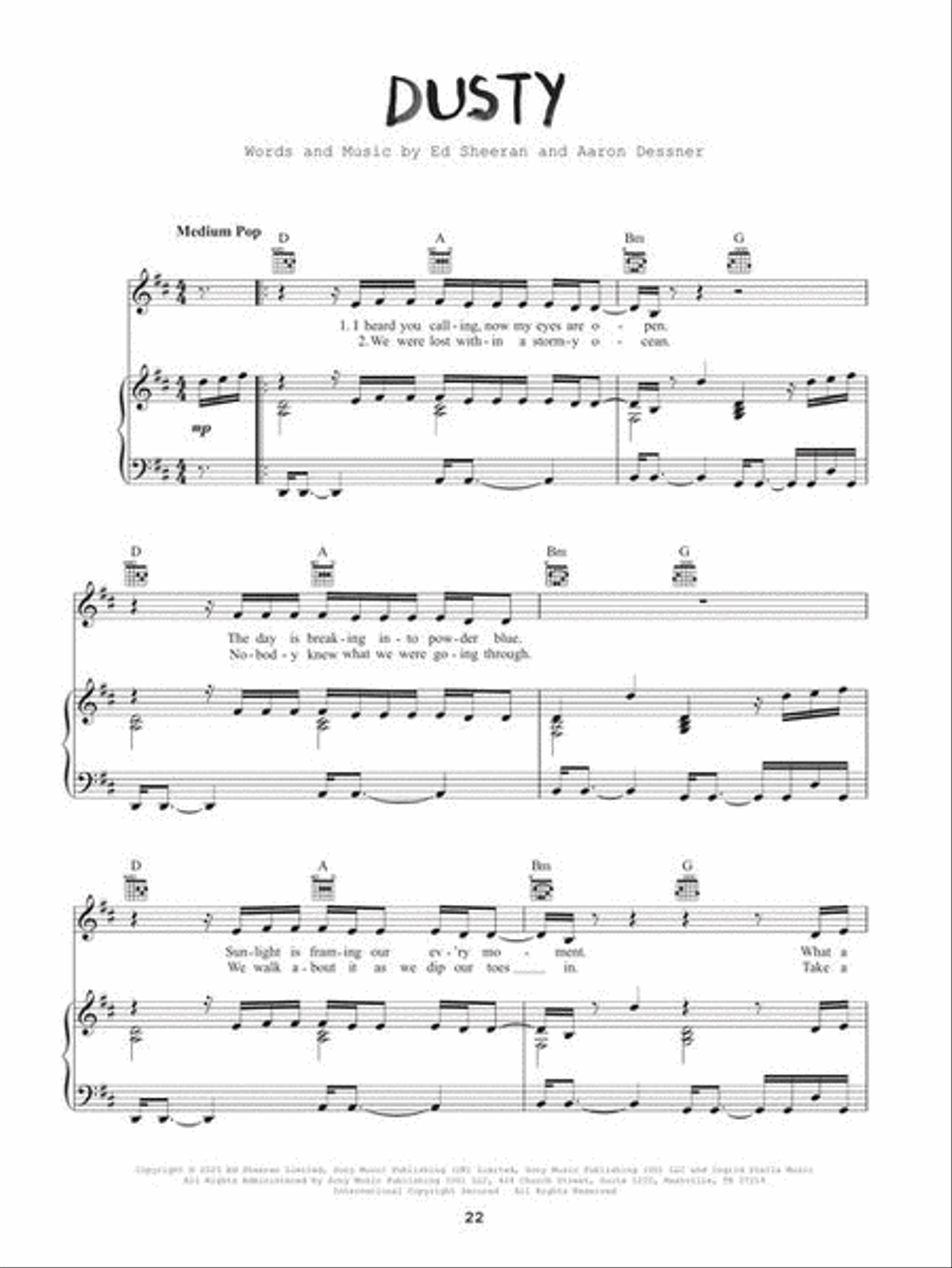 Ed Sheeran – Subtract Piano, Vocal, Guitar scores gallery preview page 6