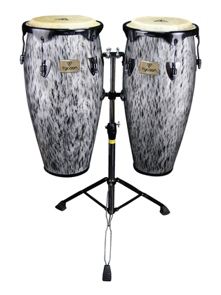 Kinetic Steel Series Congas – Black Powder with Double Stand