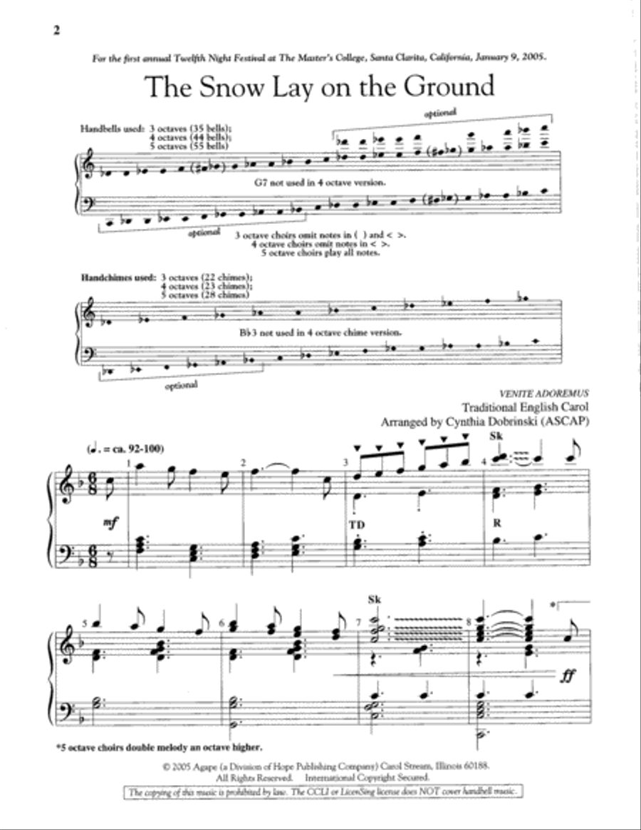 The Snow Lay on the Ground 5-Octaves scores gallery preview page 2