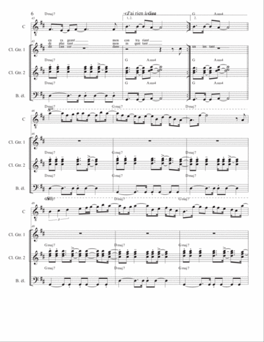 J'ai rien à dire Electric Guitar scores gallery preview page 6