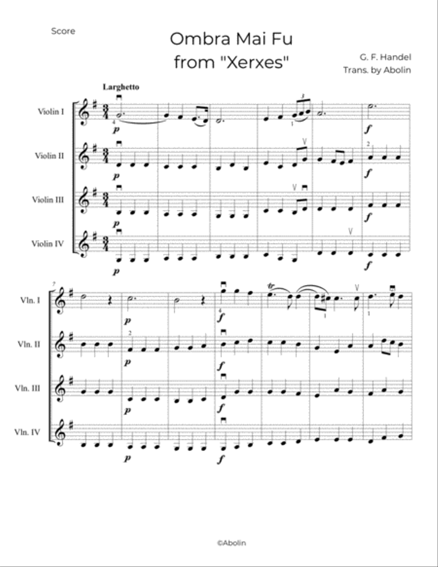Handel: Ombra mai fu, Largo from 