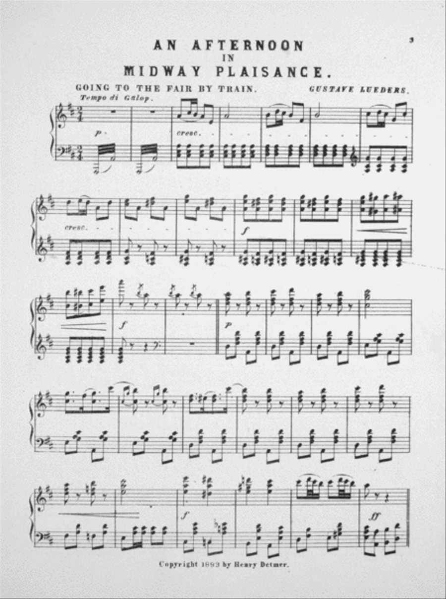 An Afternoon in MIdway Plaisance. Fantasie for Piano Piano Solo scores gallery preview page 2