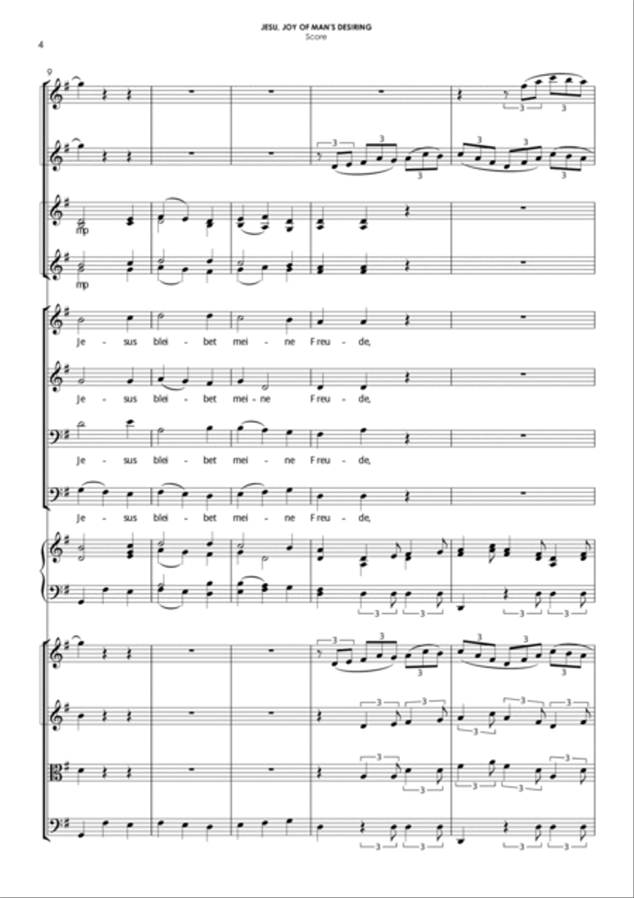 Jesu, Joy of Man's Desiring - for choir & orchestra Choir scores gallery preview page 4