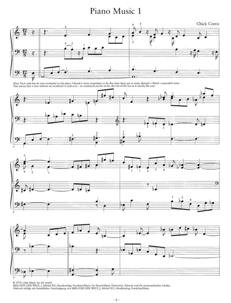 Chick Corea -- Piano Music, Volume 1