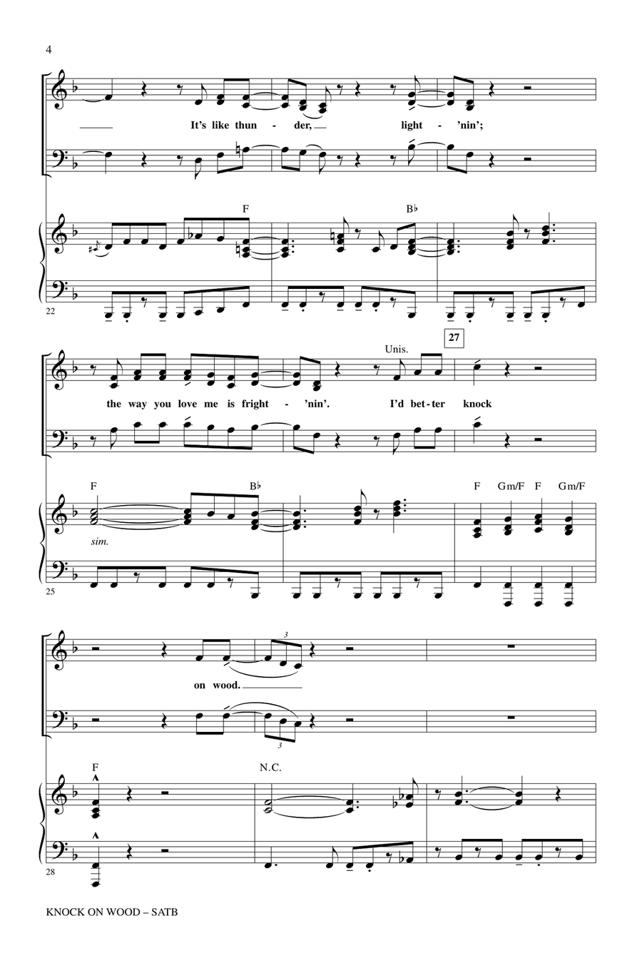 Knock On Wood 4-Part scores gallery preview page 3