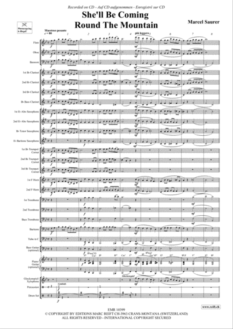 She'll Be Coming Round The Mountain Concert Band scores gallery preview page 4
