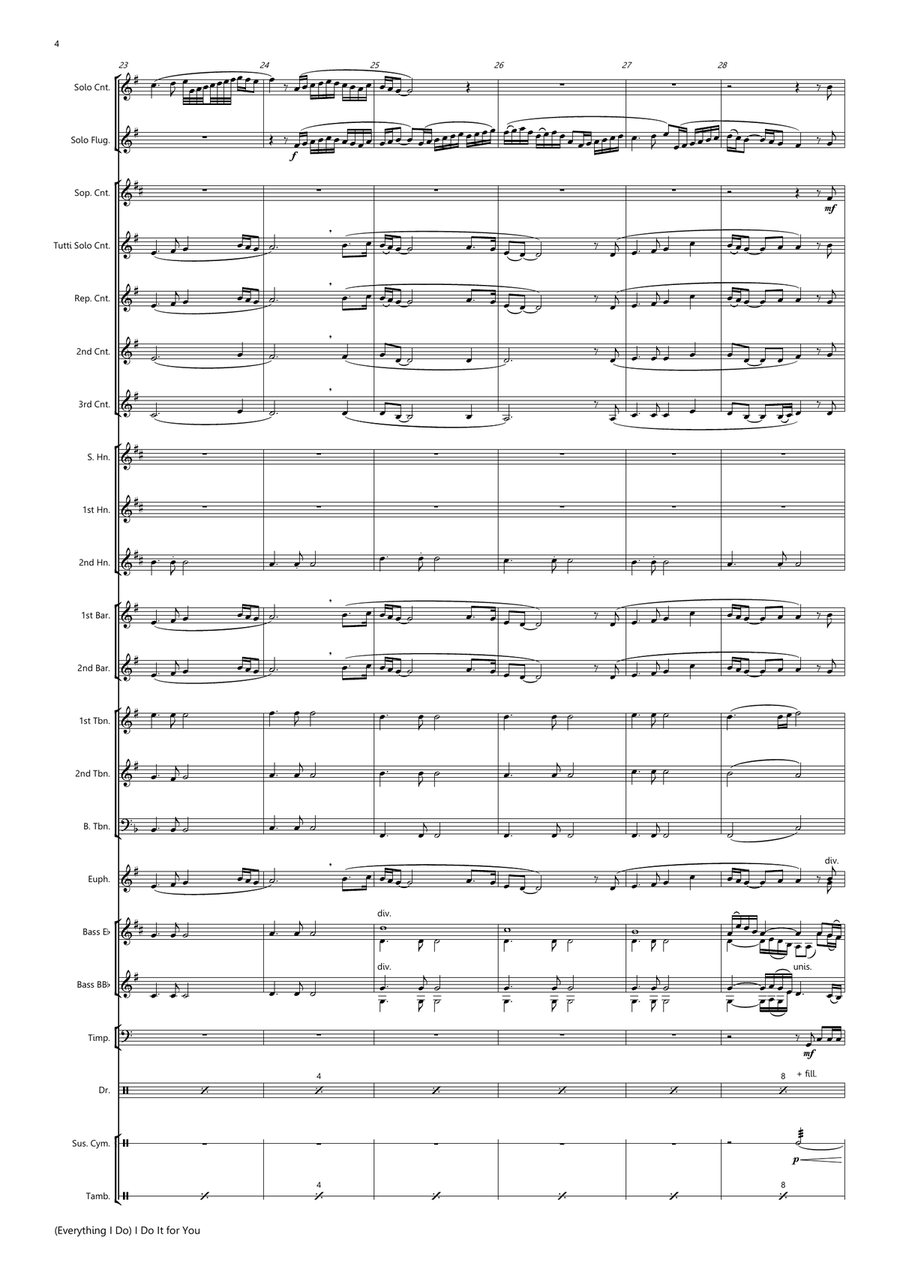 (everything I Do) I Do It For You Brass Band scores gallery preview page 4