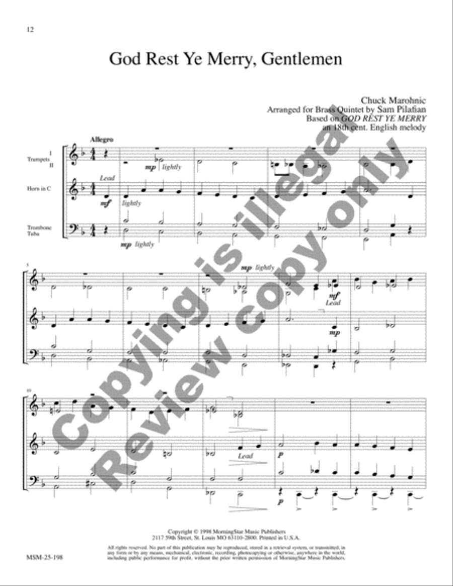 Christmas Jazz for Brass Quintet, Set 1 Brass Quintet scores gallery preview page 18