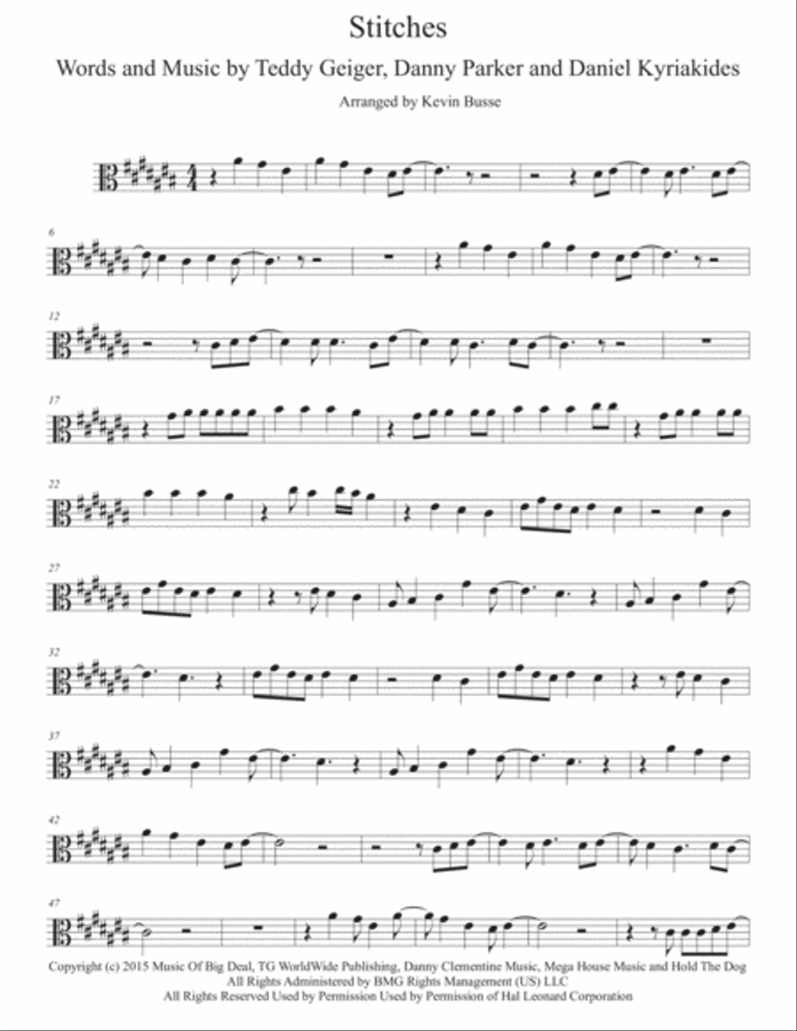 Stitches Viola Solo scores gallery preview page 1