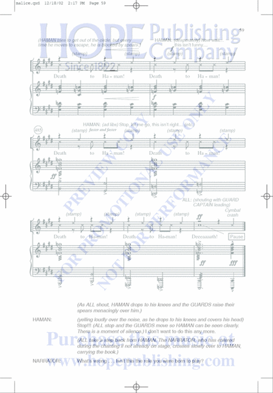 Malice in the Palace Unison Choir scores gallery preview page 59