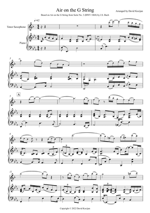 Air on the G String - INTERMEDIATE (tenor sax & piano)