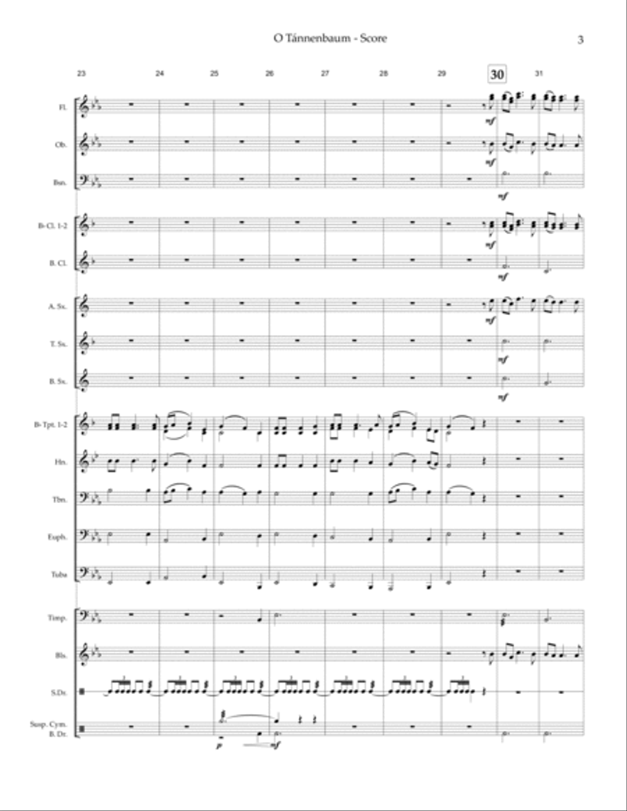 O Tannenbaum (O Christmas Tree) - concert band Concert Band scores gallery preview page 5