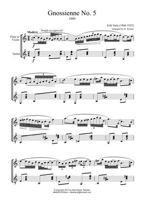 Gnossienne no. 5 for flute or violin and guitar