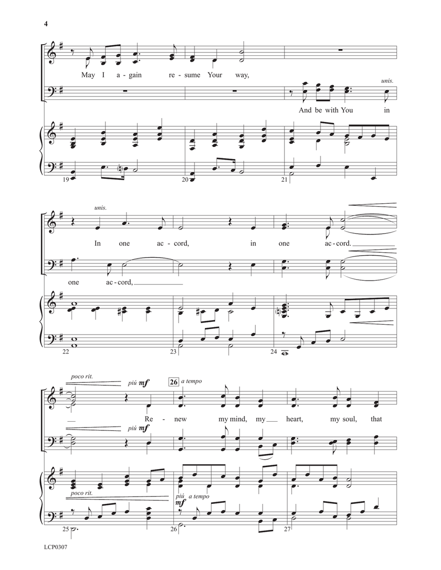 In One Accord 4-Part scores gallery preview page 4