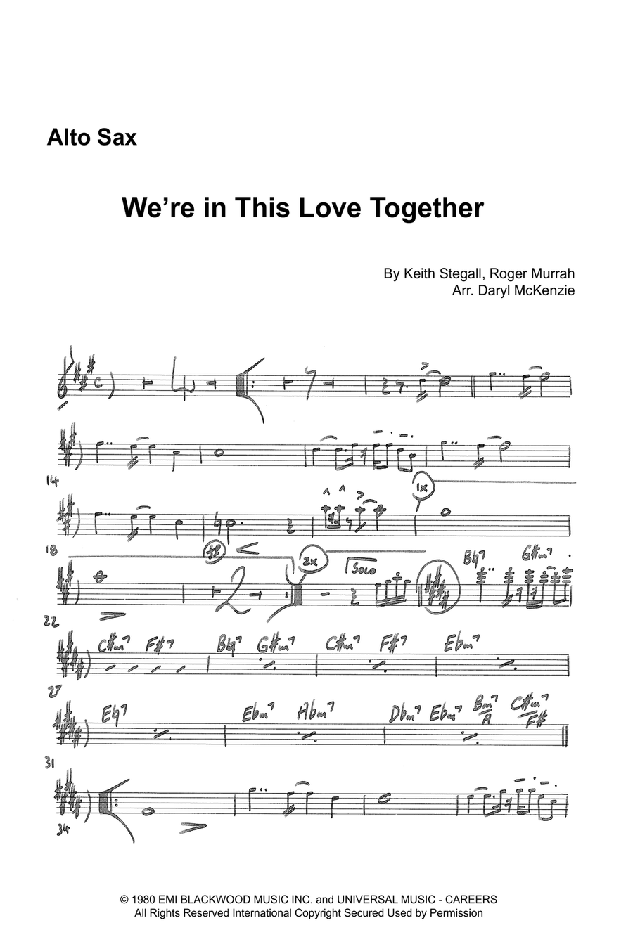 We're In This Love Together Large Ensemble scores gallery preview page 1