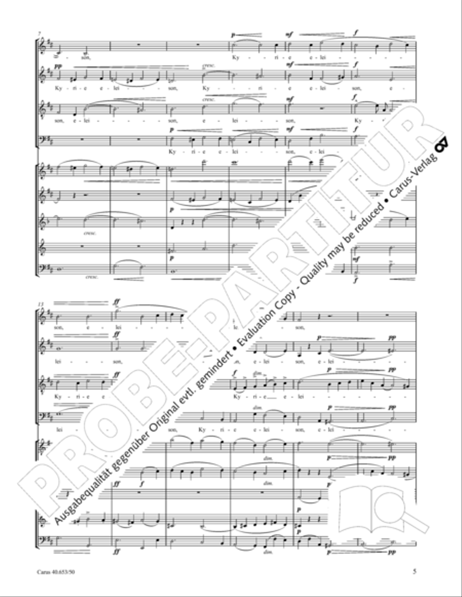 Mass in D Major (Missa in D) 4-Part scores gallery preview page 6