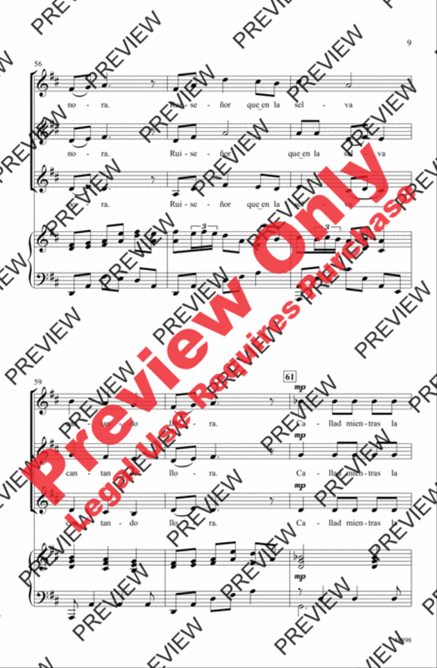 A La Nanita Nana A La Nanita Nana Women's Choir scores gallery preview page 9