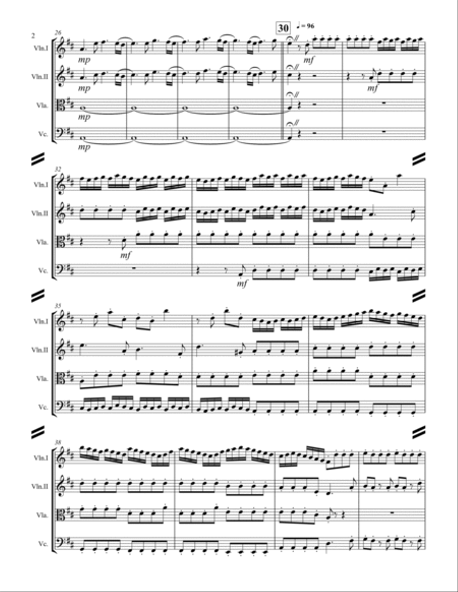 Telemann – Wassermusik Suite Complete (for String Quartet) String Quartet scores gallery preview page 3