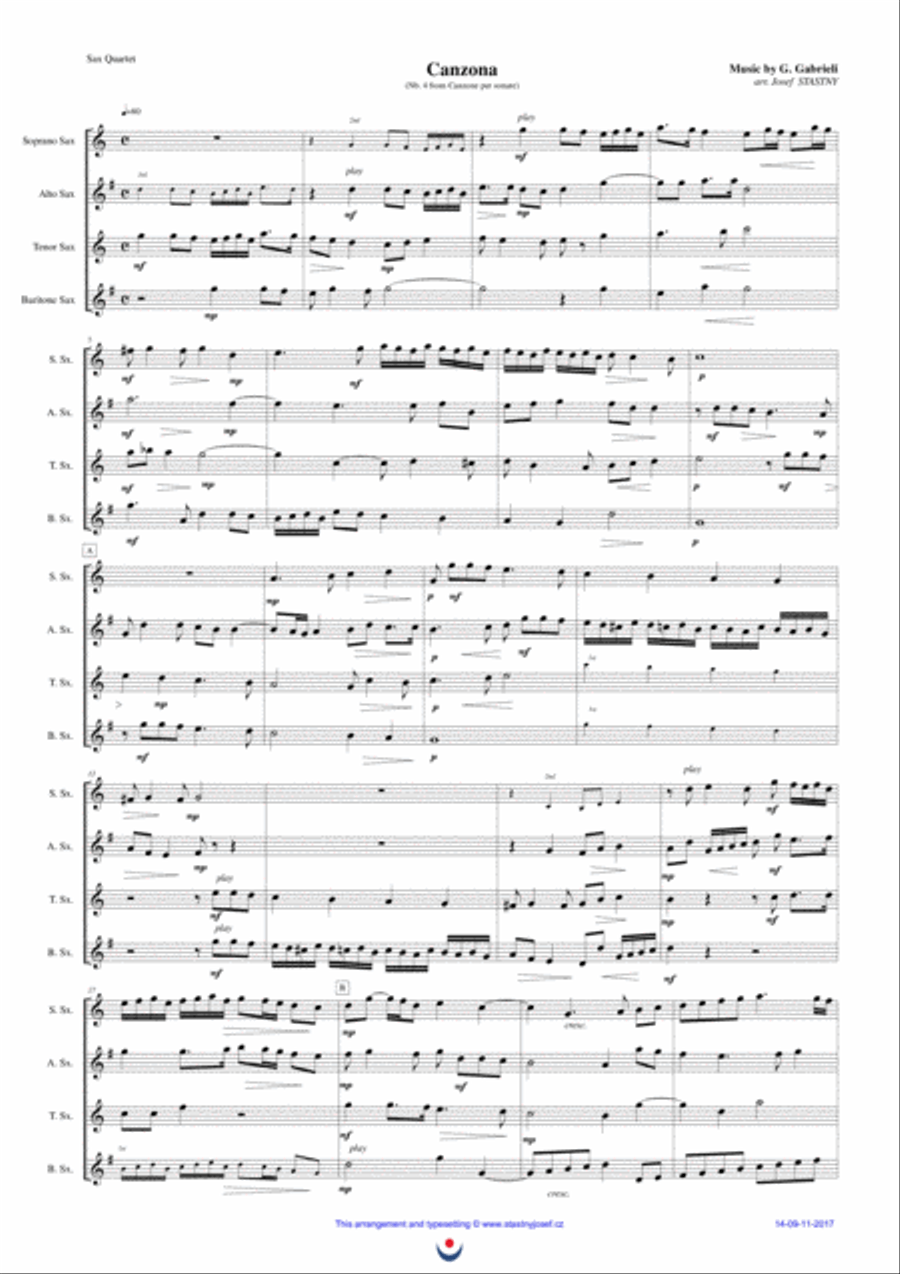 Canzona (Nb. 4) Canzona (Nb. 4) Woodwind Quartet scores gallery preview page 1