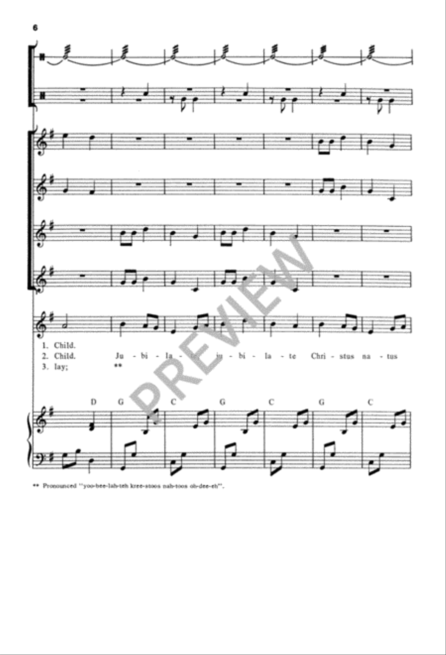 Once in Royal David's City Unison Choir scores gallery preview page 7