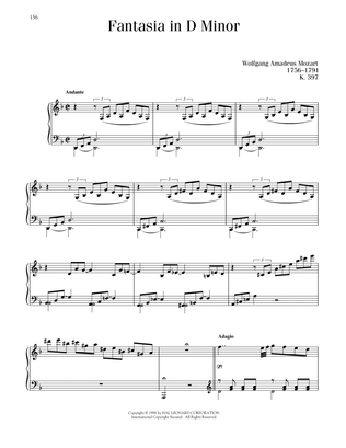 Fantasia In D Minor, K. 397