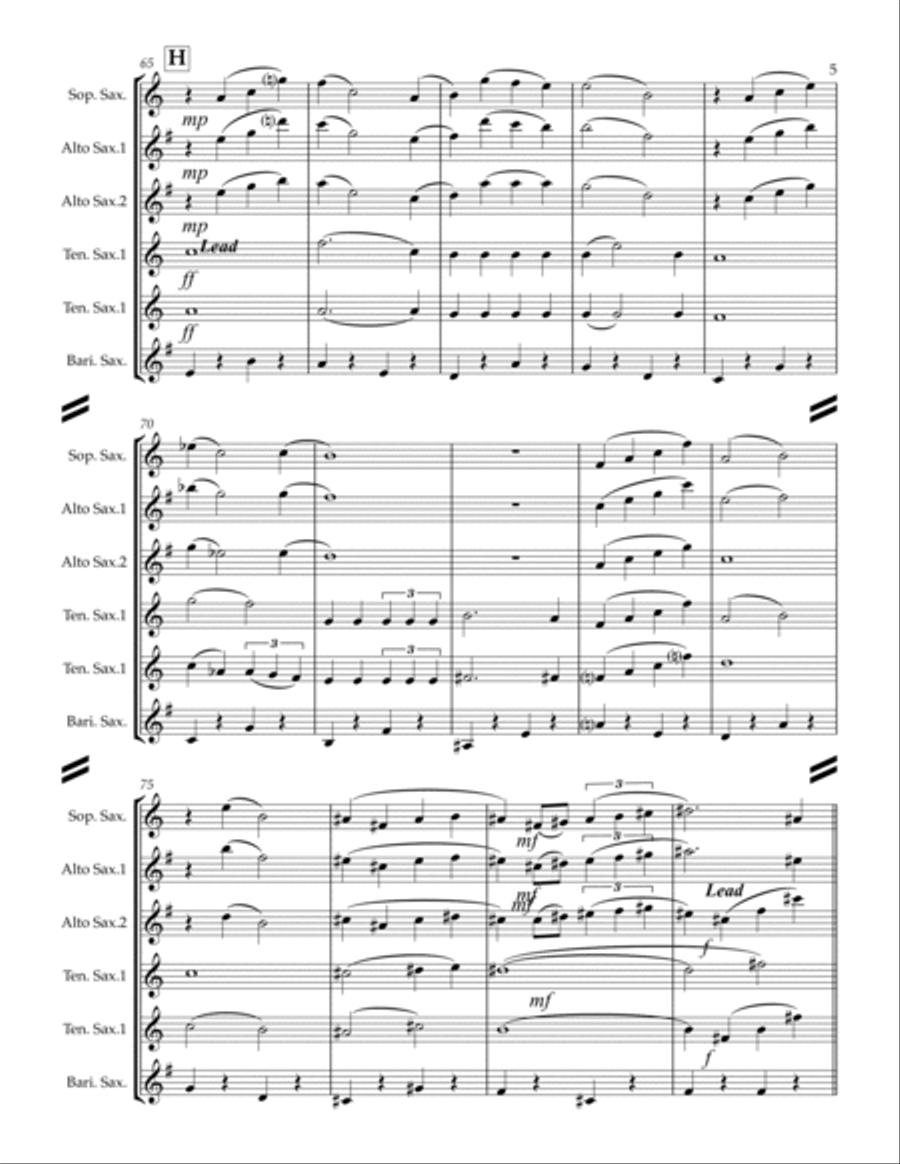 All The Things You Are Saxophone Quintet scores gallery preview page 6