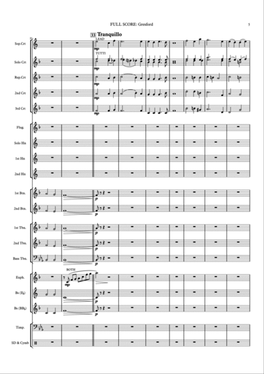 Hymn Tune: GRESFORD (Score Only) Brass Ensemble scores gallery preview page 5