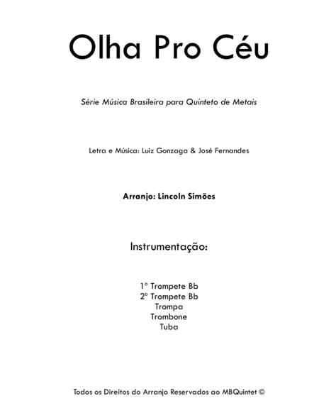 OLHA PRO CÉU - for Brass Quintet image number null