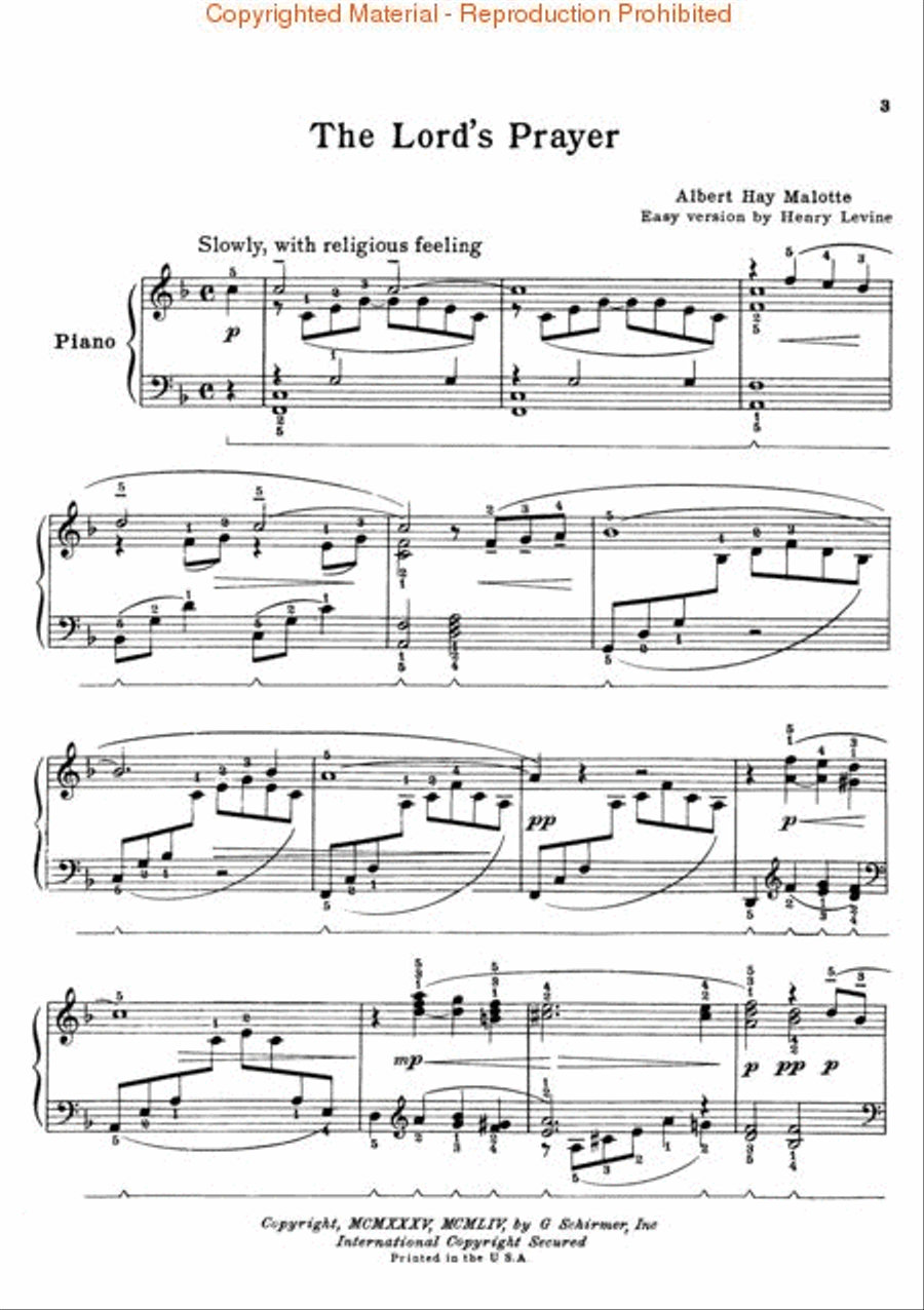 Lord's Prayer Piano Solo scores gallery preview page 2